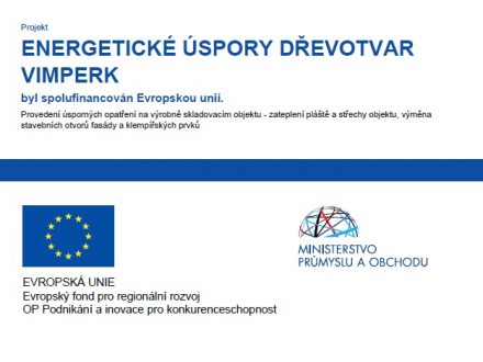 Projekt týkající se našeho školicího střediska: ENERGETICKÉ ÚSPORY DŘEVOTVAR - VIMPERK